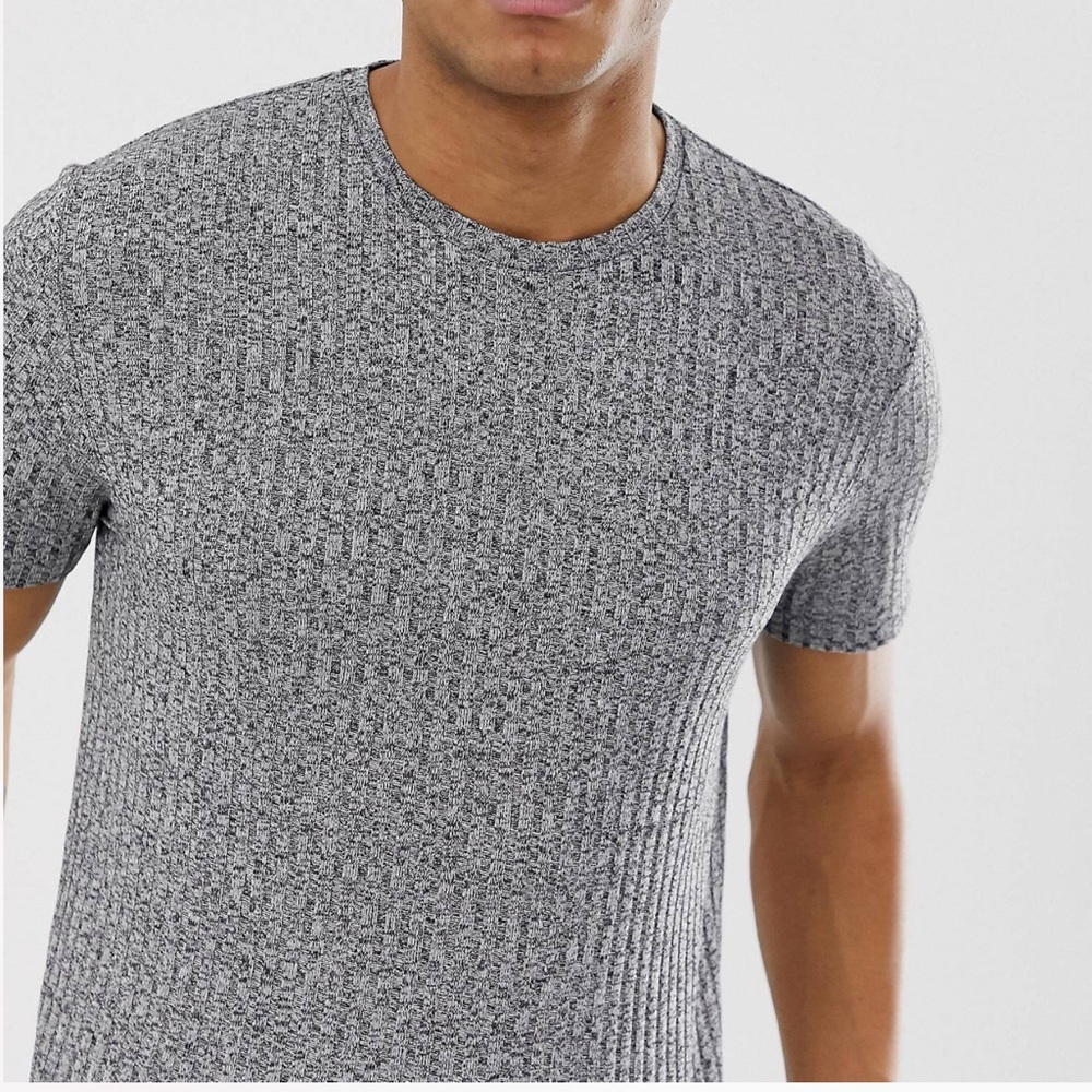 ASOS relaxed T-shirt in interest rib in gray